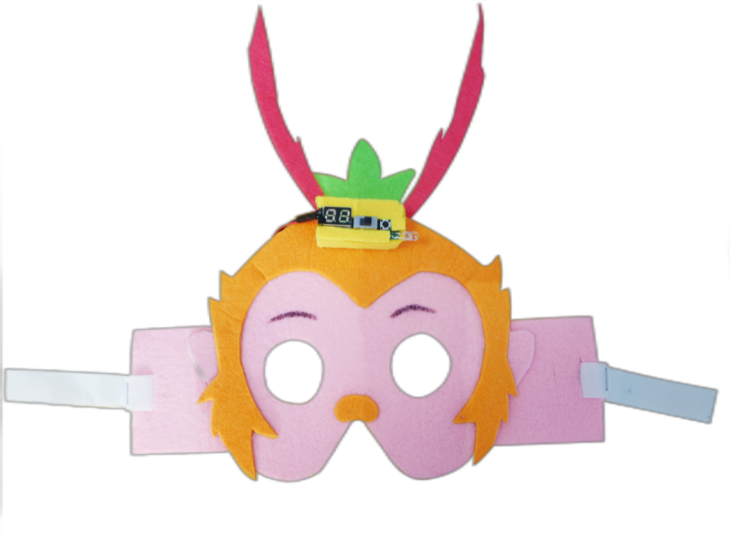 MaskMe wearable mask prototype with an embedded LED display